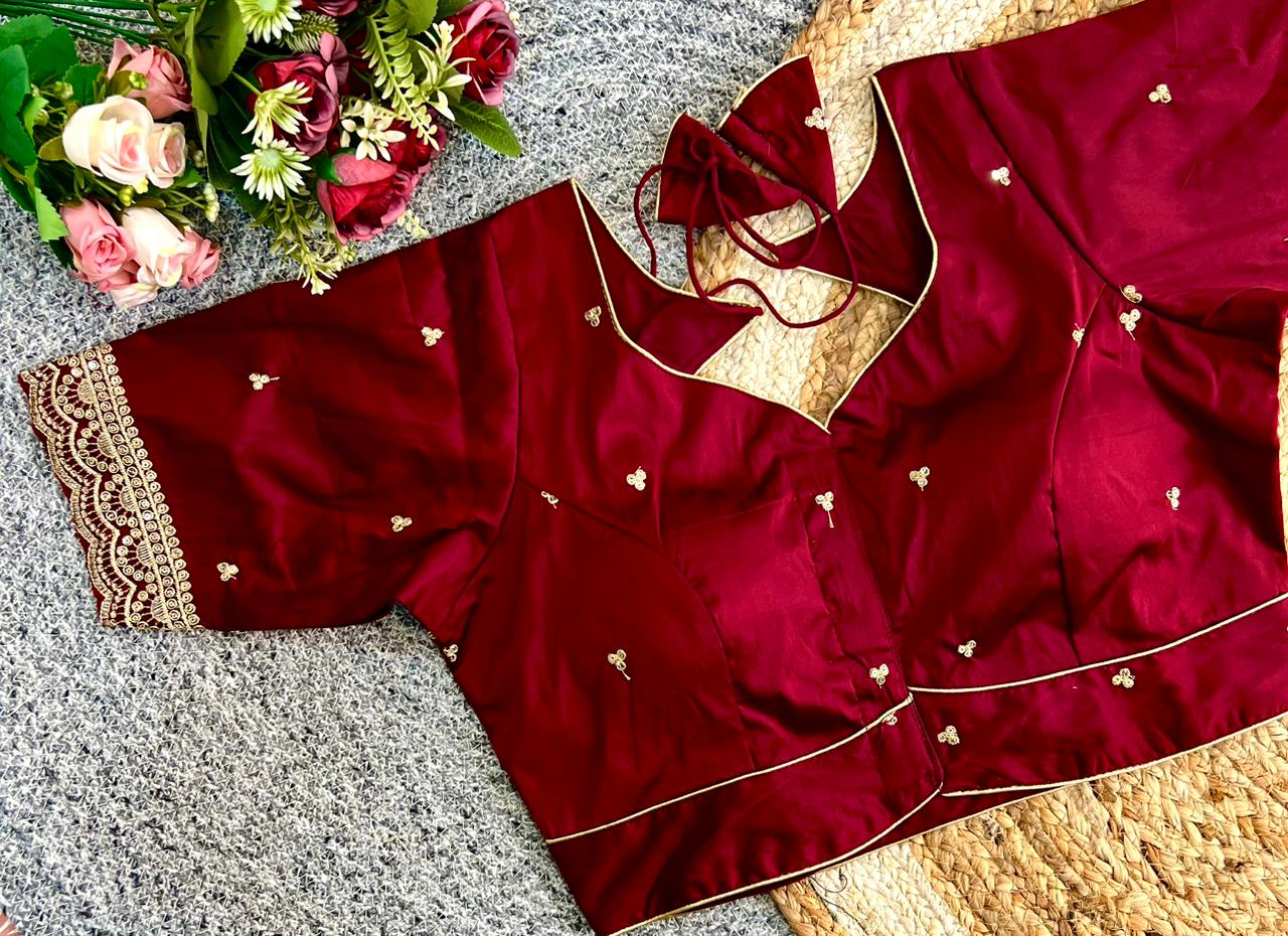 Designer Embroidered Silk Blouse